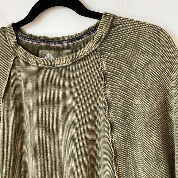 Anthropologie Pilcro Dolman Short Sleeve Waffle Knit Top Womens XS Green - Picture 5 of 12